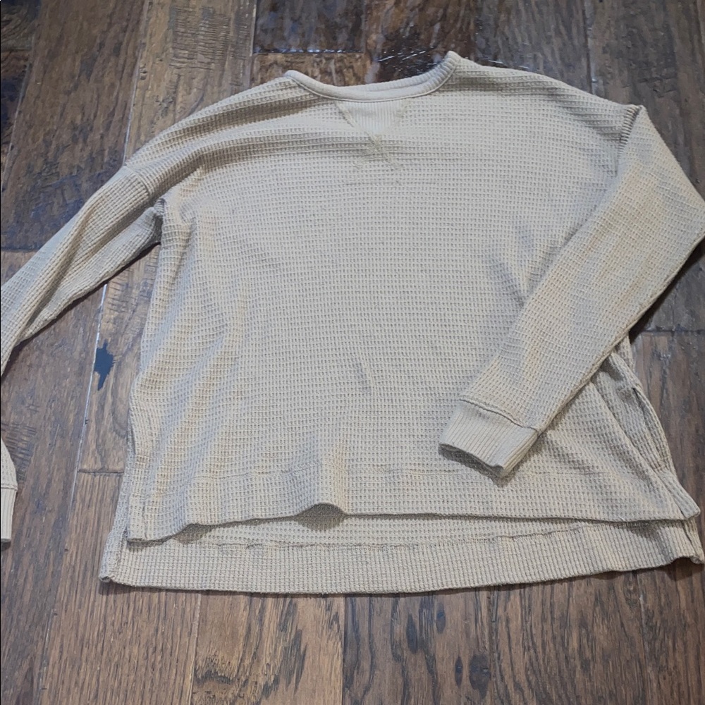 American Eagle Outfitters Brown Waffle Knit Top